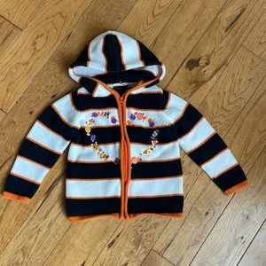 Girls Halloween hooded zip sweatshirt 3T